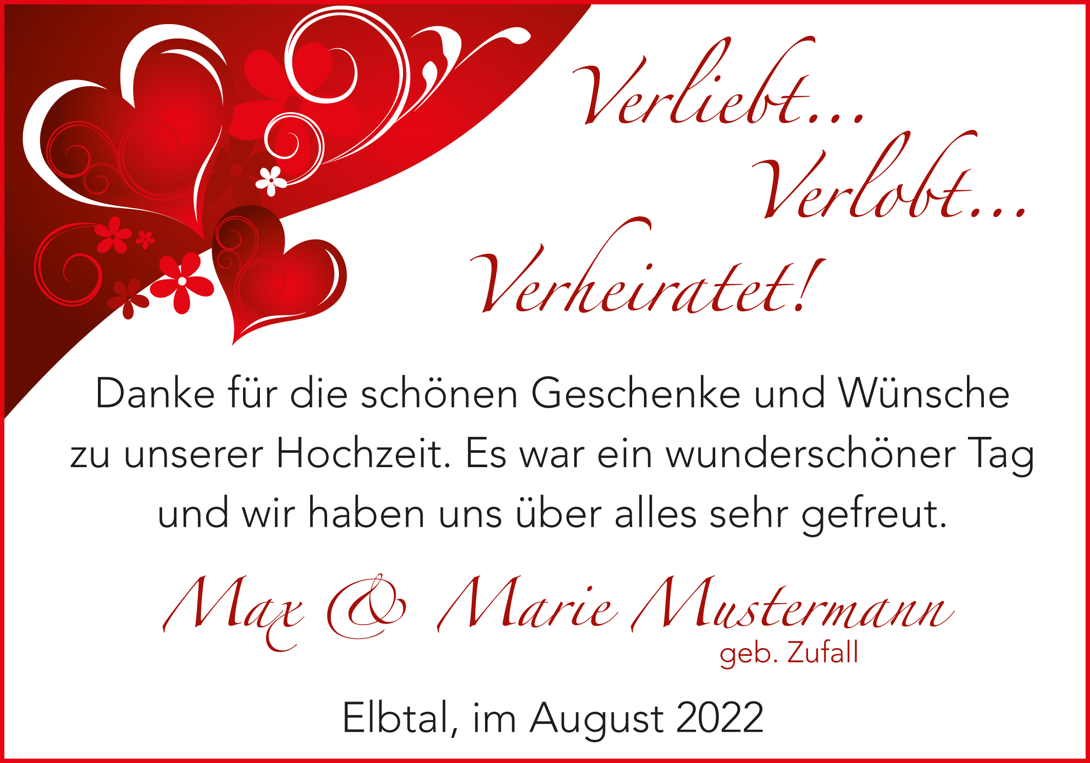 hochzeit danke muster